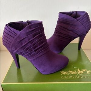 Coach and Four Women's Purple Heeled Boots